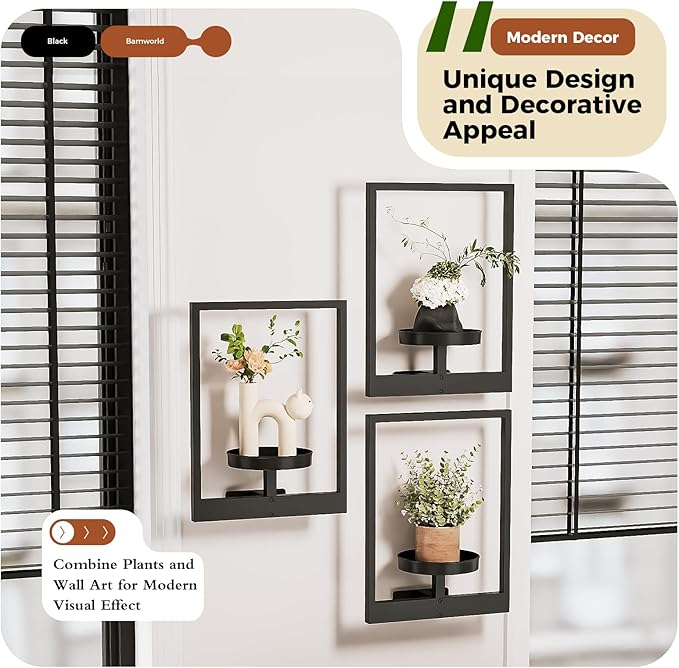 Bamworld Hanging Planters for Indoor Plants Wall Decor Living Room Plant Stand - Image 4