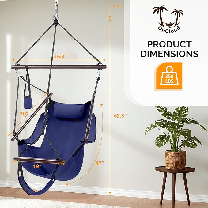 ONCLOUD Upgraded Unique Hammock Hanging Sky Chair, Air Deluxe Swing Seat - Image 6