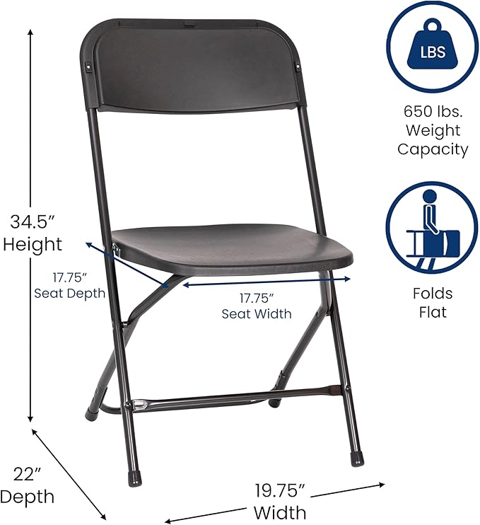 Flash Furniture Hercules Series Big & Tall Stackable Plastic Folding Chairs - Image 3