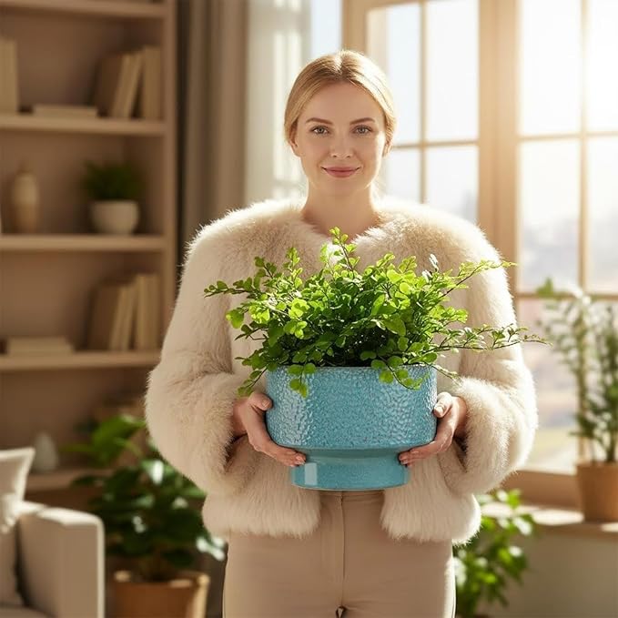 Ceramic Planters 11 Inch, Honeycomb Ceramic Pots - Image 2