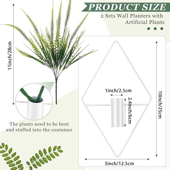 2 Pieces Wall Decor Hanging Planters - Image 2