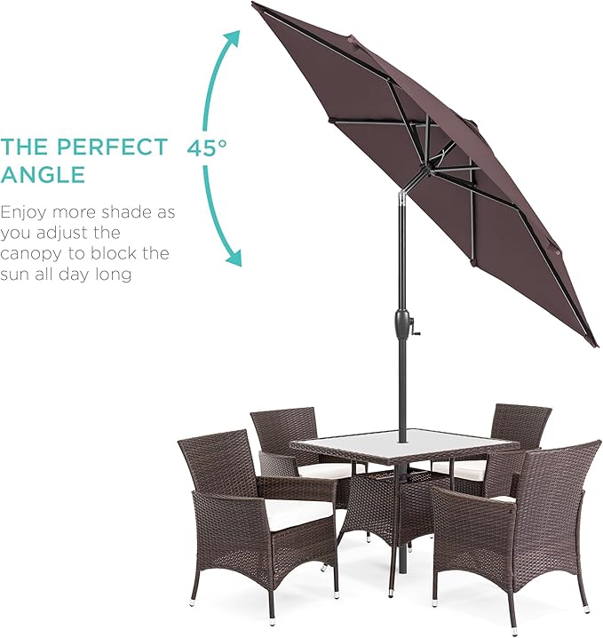 Best Choice Products 7.5ft Heavy-Duty Round Outdoor Market Table Patio Umbrella - Image 2