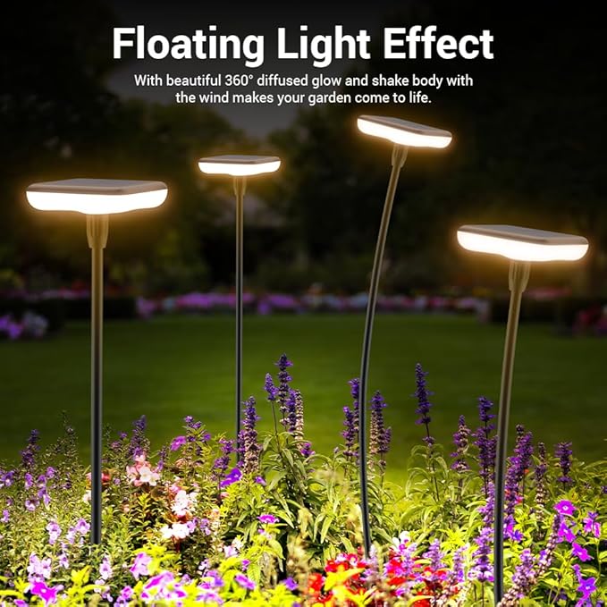Solar Lights Outdoor Garden 4 Pack Solar Pathway Light 31" Tall Solar Landscape - Image 2