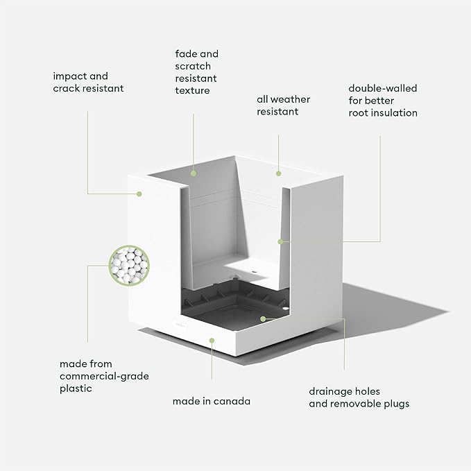 Veradek Block Series Cube Plastic Planter - Image 2