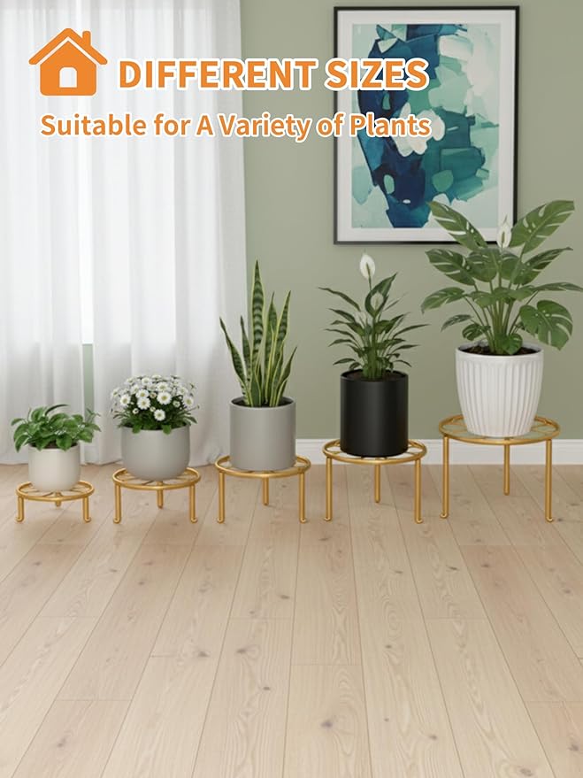 5 Pack Metal Outdoor Plant Stand Heavy Duty Plant Pot Stands - Image 7