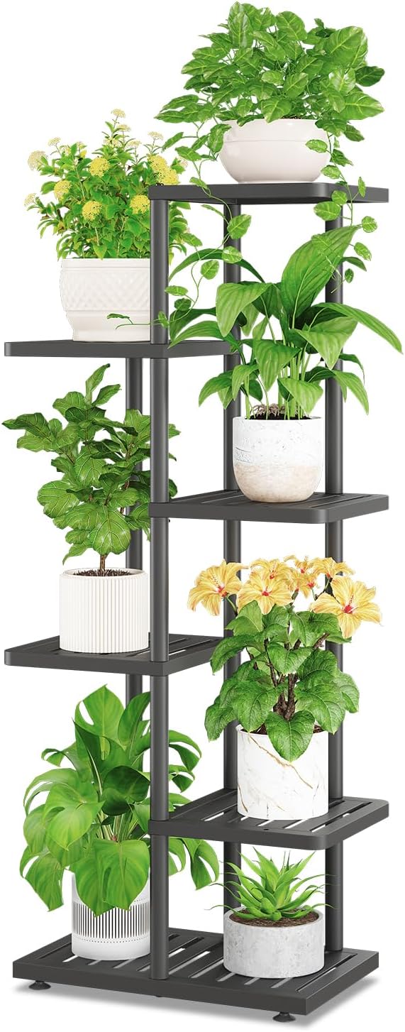 iDavosic.ly Plant Stand Indoor Outdoor, 5-Tier Tall Metal Flower Shelf by iDavosicly