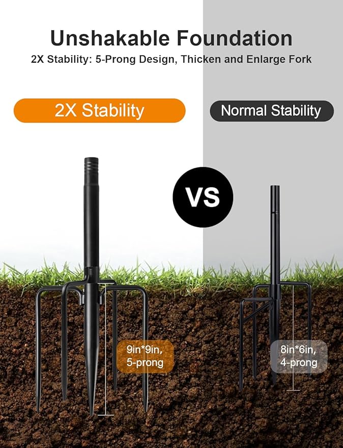 2 Pack String Light Poles for Outside, Thickened Metal Lights Hanger Pole - Image 4
