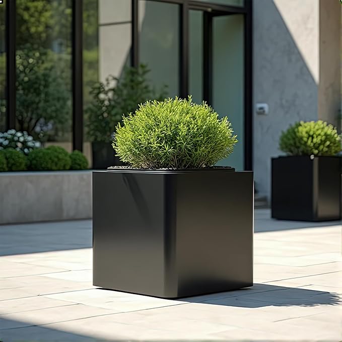 Large Metal Square Planter 20" L x 20" W x 20" H - Image 2