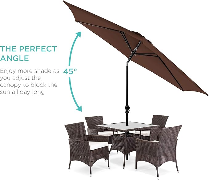 Best Choice Products 10ft Outdoor Table Compatible Steel Polyester Market Patio - Image 2