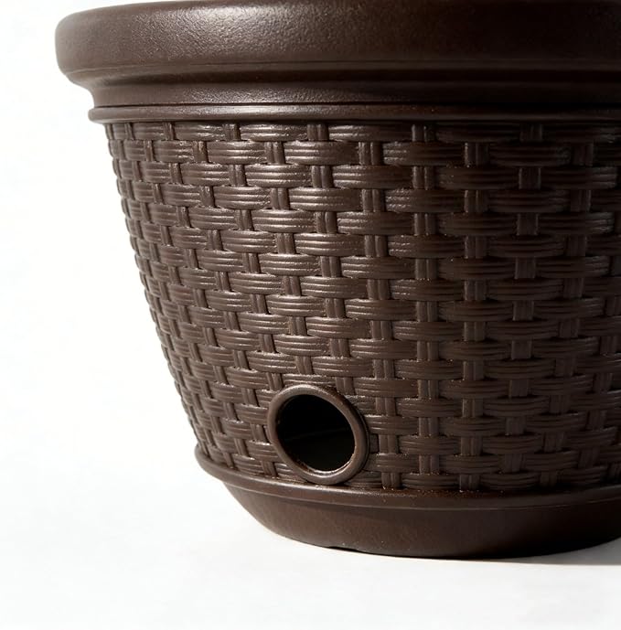 Decorative Wicker Garden Hose Holder Pot - Image 5