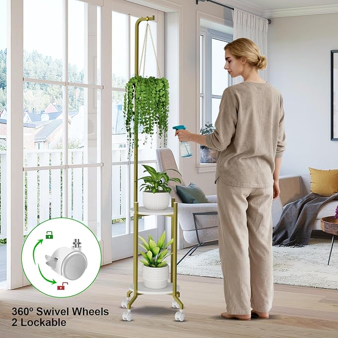 Plant Stand Indoor, 2 Tier Hanging Tall Plant Shelf - Image 5