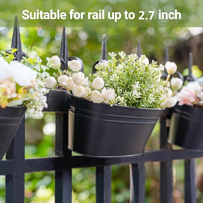 Dahey 10.5 Inch Metal Iron Hanging Flower Pots - Image 5