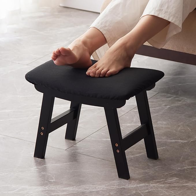 Foot Stool, Bamboo Small Sofa Foot Rest Under Desk, Extra Seating by Kitsanery