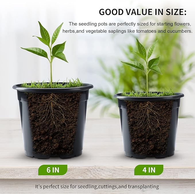 50Pcs Nursery Pots Variety Pack Plastic Pots - Image 3