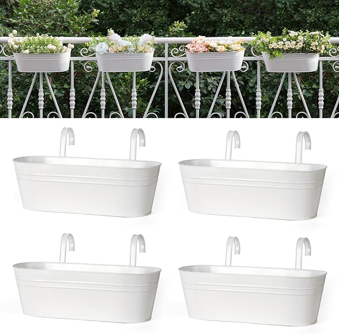 Dahey 4 Pcs Metal Iron Hanging Flower Pots by Dahey
