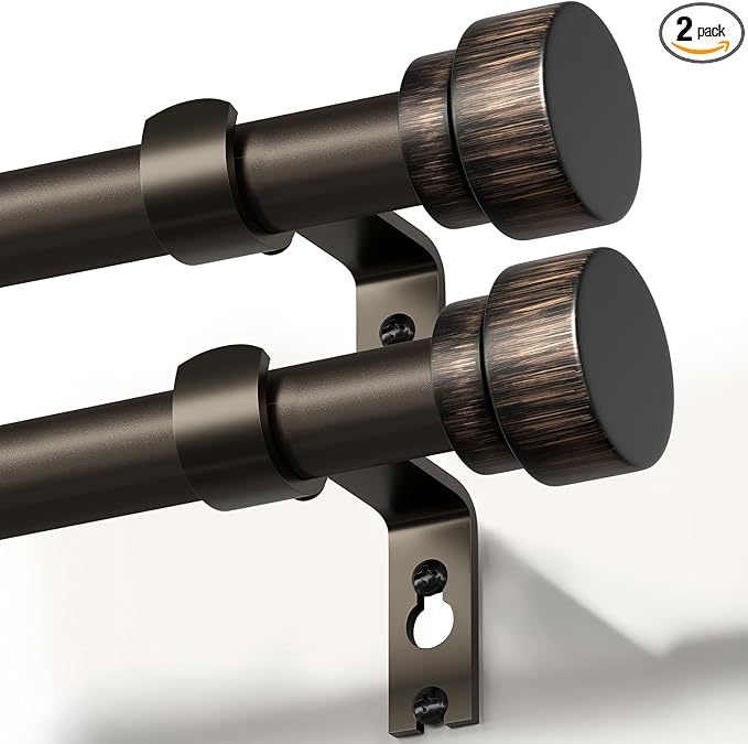 2 Pack Modern Antique Brown Bronze Curtain Rods by Unknown