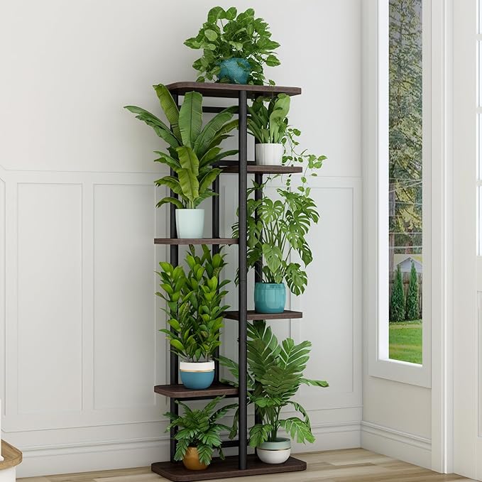LINZINAR Plant Stand 6 Tier 7 Potted Indoor Plant Shelf Multiple Stands - Image 4