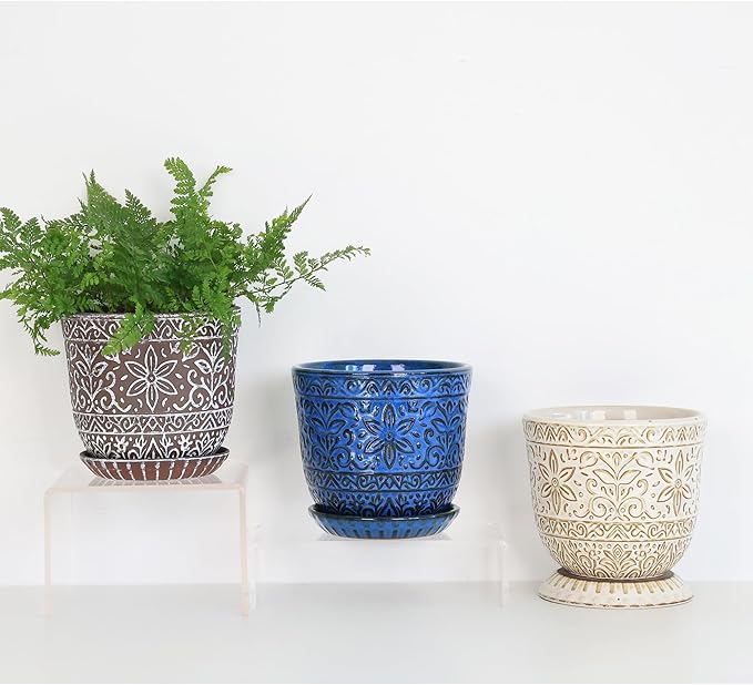 Gepege 6 Inch Ceramic Planter, Plant Pot - Image 8