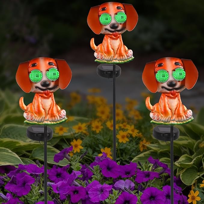 Dog Solar Garden Stakes with Cute Moving Eyeball Lights - Image 8