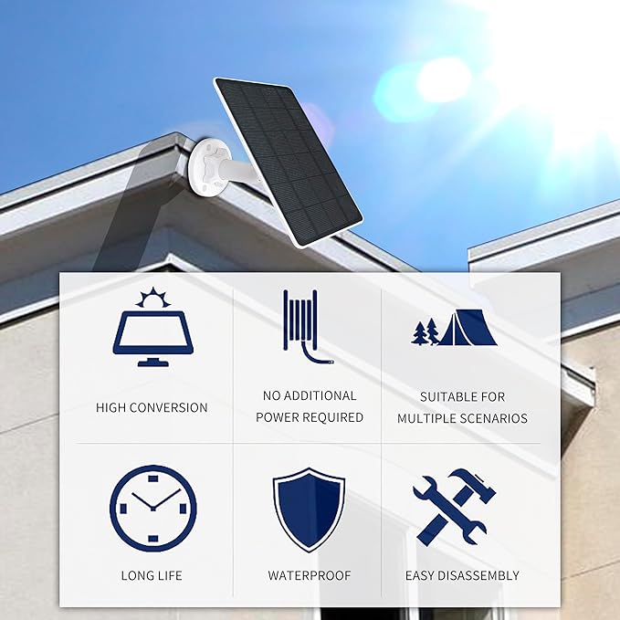 2-Pack 5W 6V Solar Panel for Ring Camera, Solar Charger Compatible - Image 5