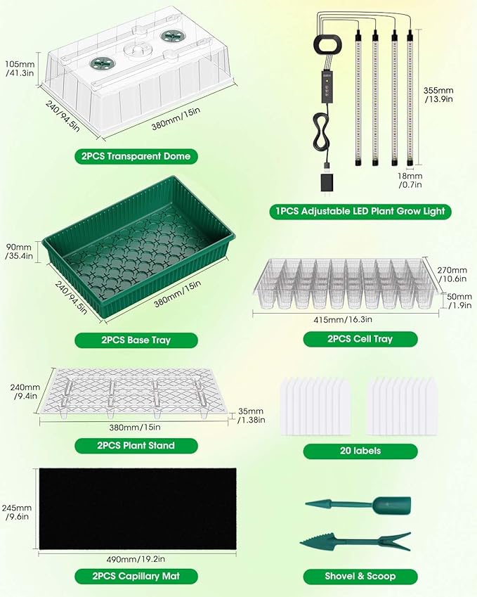 2PCS 120 Cell Self-Watering Seed Starter Tray Kit - Image 7