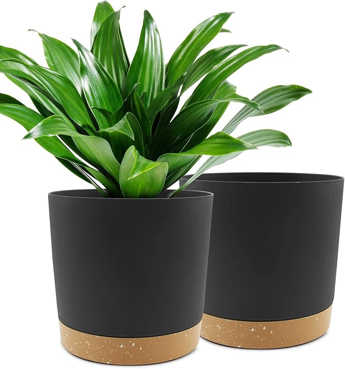 QCQHDU 10 inch Plant Pot, 2 Pack Planters by QCQHDU