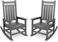 SERWALL Outdoor Rocking Chair Set of 2, HDPE Rocking Chairs by SERWALL