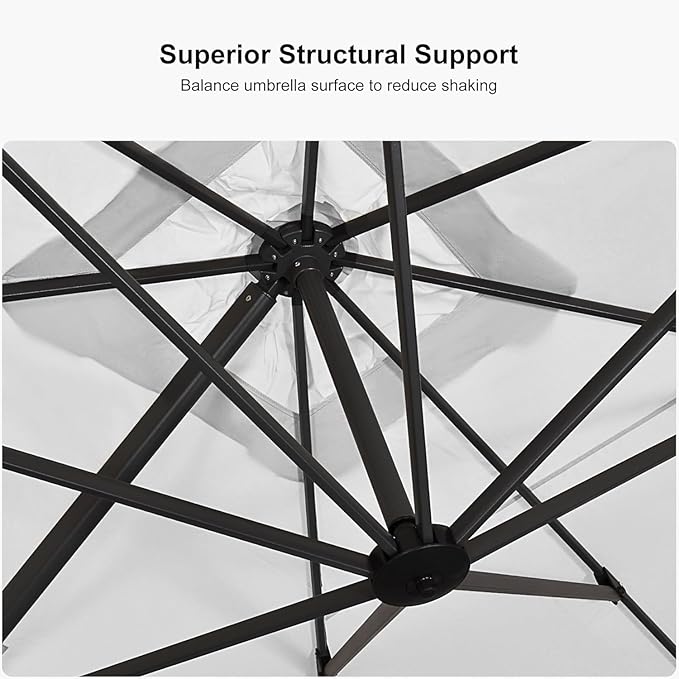PURPLE LEAF 10' X 13' Patio Umbrella Outdoor Cantilever Rectangle Umbrella - Image 3