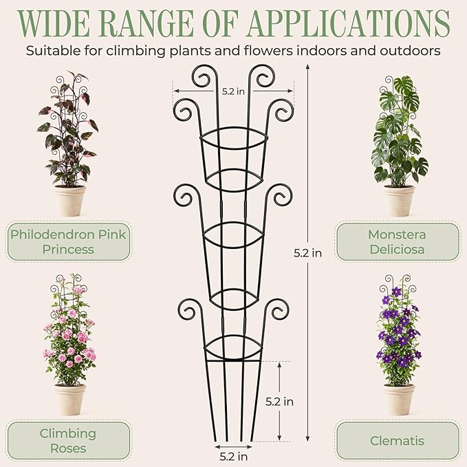 4 Pack 43 Inch Metal Plant Trellis - Image 6
