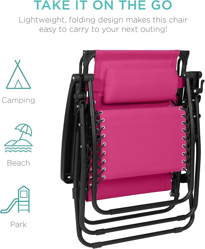 Best Choice Products 30” Wide Folding Zero Gravity Outdoor Recliner Patio - Image 9