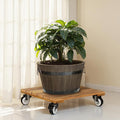 2pack Wood Plant Caddy With Wheels Heavy Duty, 264 Lbs Capacity, Upgraded 12 by Idzo