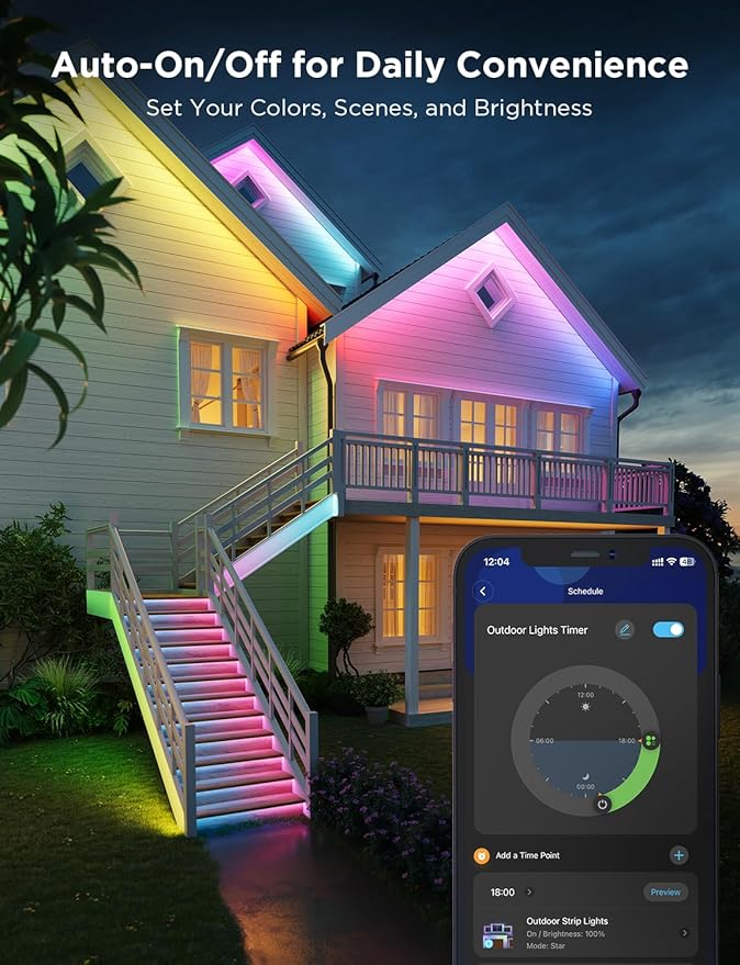 Govee Outdoor LED Strip Lights, 98.4ft Smart Outdoor Lights Work - Image 7
