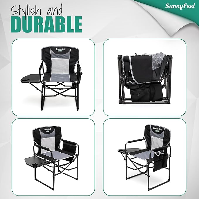 SUNNYFEEL Oversized Camping Directors Chair 500 LBS Heavy Duty, Portable - Image 7