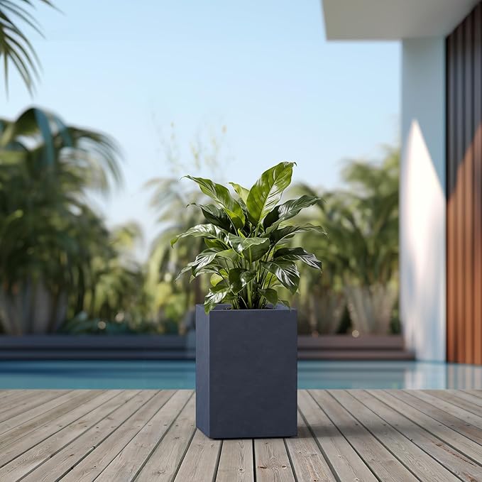 Kante 15.7" H Tall Rectangular Concrete Planters, Outdoor Indoor Lightweight - Image 8