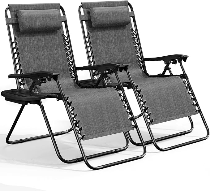 Nestl Zero Gravity Chairs Set of 2, Patio Lounge Chair Outdoor by Nestl