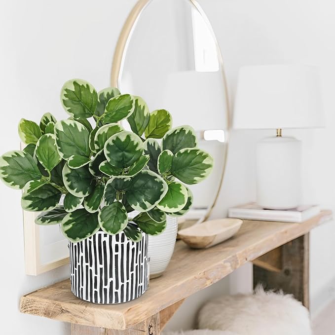 13" Artificial Plants Indoor Small Fake Plant in Ceramic Pot, Silk Plants - Image 4