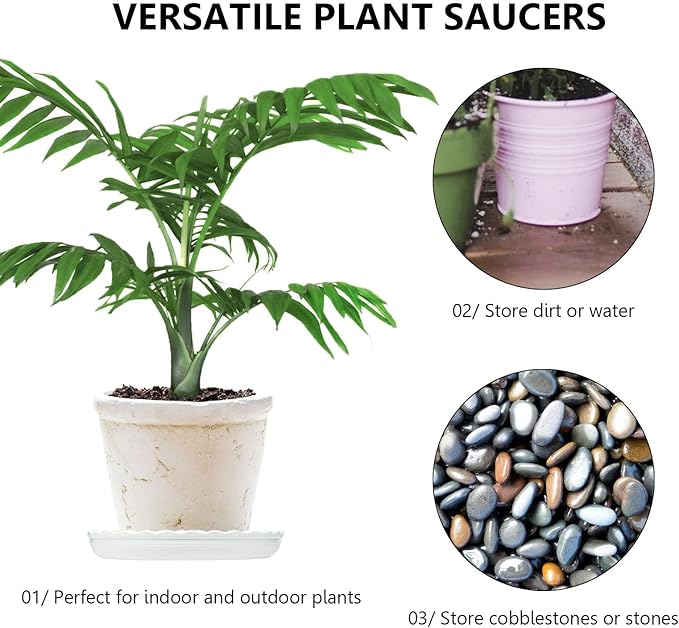 Plant Saucer, 7 Pack 5 Inch Durable Plastic Plant Tray, Drip Tray - Image 5