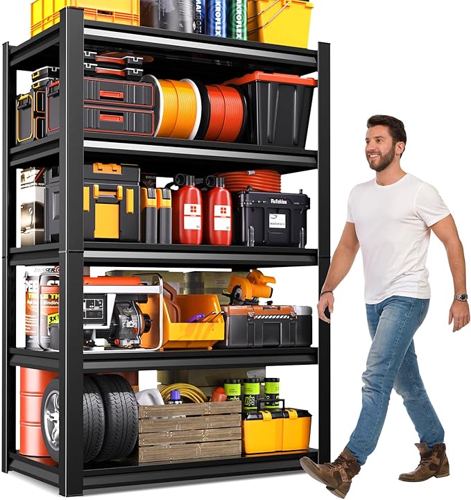 Garage Shelving-2050 lbs 5 Tier Storage Shelves, Adjustable Heavy Duty Metal by Unknown