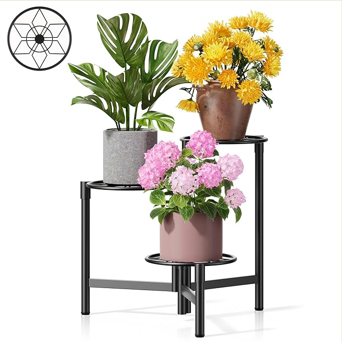 Tiered Plant Stand Outdoor 3 Tier Indoor Metal Flower Shelf by Unknown