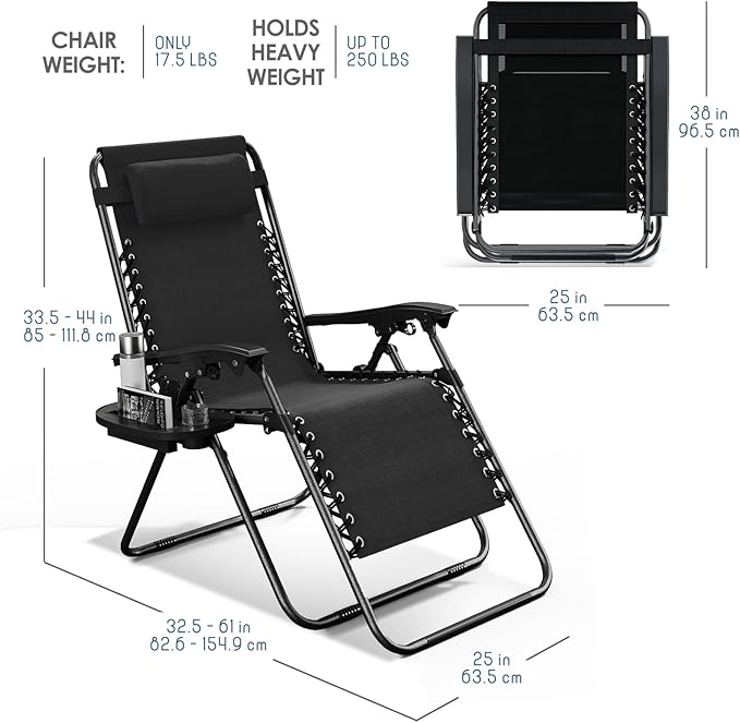 Nestl Zero Gravity Chairs, Portable Patio Lounge Chair Outdoor - Image 3