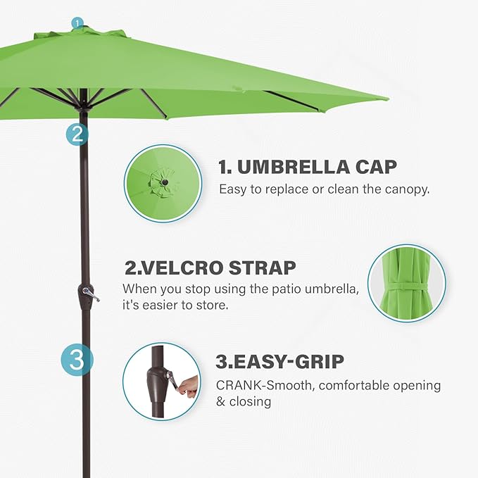 MEWAY 12ft Patio Umbrella Outdoor Table Umbrellas - Image 6