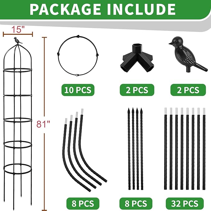 2-Pack 6.7FT Garden Obelisk Trellis - Image 2