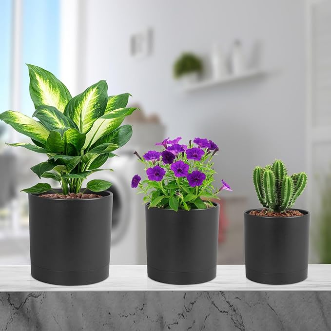 7/6.5/6/5/4 inch Plant Pots for Small Indoor Outdoor Plants, 5 Pack Cylinder - Image 7