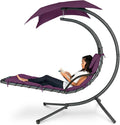 Best Choice Products Outdoor Hanging Curved Steel Chaise Lounge Chair Swing by BestChoiceProducts