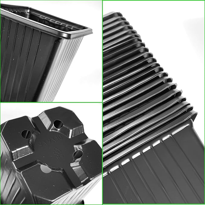 Anyumocz 100Pcs Square Plant Nursery Pots, 3.5 Inch Plastic Pots - Image 3