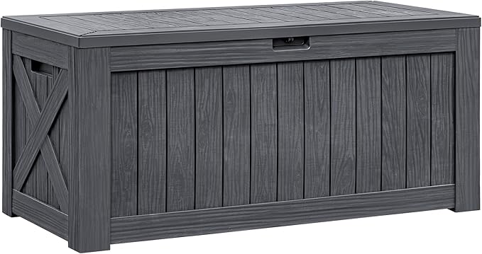 Flamaker Resin Deck Box 120 Gallon Waterproof Large Outdoor Indoor Storage Box by Flamaker