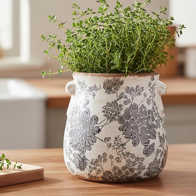 6.68in. Tuscan Planter & Room and Home Decor, Decorative Vase, Indoor/Outdoor - Image 2