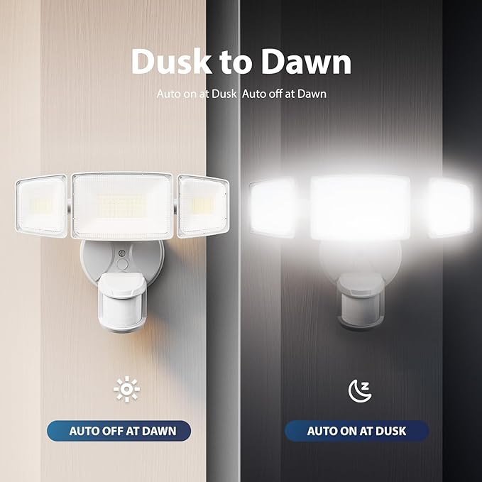 Onforu 100W LED Motion Sensor Outdoor Lights, Dusk to Dawn Flood Light Outdoor - Image 6