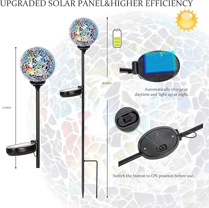 VCUTEKA Solar Path Lights Outdoor Decorative - Image 2