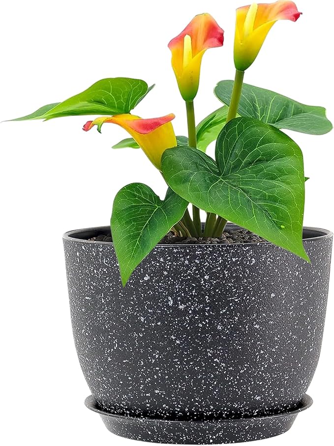 12 inch Big Plant Pots, Plastic Planters by Meowell